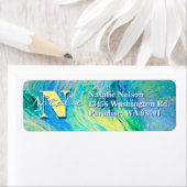 アクアブルーアクリルフローアートラベル ラベル (インサイチュ)