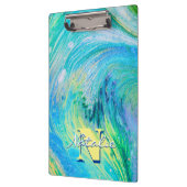 アクアブルーアクリルフローアート クリップボード (左)