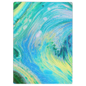 アクアブルーアクリルフローアート クリップボード (裏面)