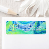 アクアブルーアクリルフローアート ラベル (インサイチュ)