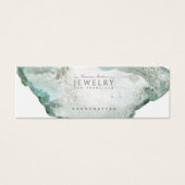 アクアブルーアゲート大理石スタッドイヤリングディスプレイカード (正面)