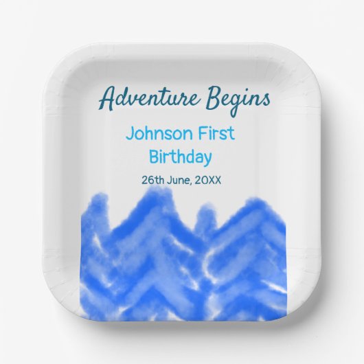 アクアブルーアドベンチャーが1st birthday mountain dを開始 ペーパープレート (正面)