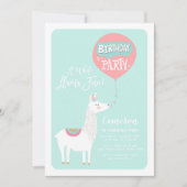 アクアブルーアラマおもしろい子供の誕生日パーティー 招待状 (正面)