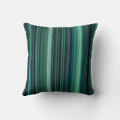 アクアブルーアンドティール（緑がかった色）ストライプ クッション (裏面)