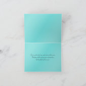 アクアブルーアンドブラックグリッターハートありがとう サンキューカード (内部)