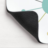 アクアブルーイエローアトミック時代スターバストミッドセンチュリー マウスパッド (コーナー)