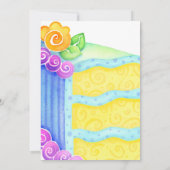 アクアブルーイエローケーキフローラ85thバースデーパーティー 招待状 (裏面)