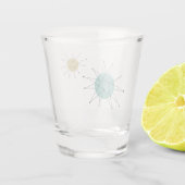 アクアブルーイエローフランシスカンスターバストミッドセンチュリー ショットグラス (裏面)