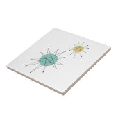 アクアブルーイエローフランシスカンスターバストミッドセンチュリー タイル (側面)