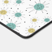 アクアブルーイエローフランシスカンスターバストミッドセンチュリー デスクマット (コーナー)