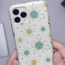 アクアブルーイエローフランシスカンスターバストミッドセンチュリー