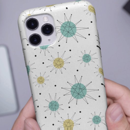 アクアブルーイエローフランシスカンスターバストミッドセンチュリー Case-Mate iPhoneケース