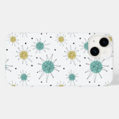 アクアブルーイエローフランシスカンスターバストミッドセンチュリー Case-Mate iPhoneケース (裏面 (横))