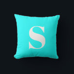 アクアブルーイニシャルモノグラムの屋外枕 アウトドアクッション<br><div class="desc">アクアブルーイニシャルモノグラムの屋外枕。イニシャル付きの装飾的な屋外独身の枕。素早く簡単にパーソナライズ。</div>