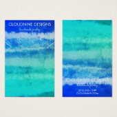 アクアブルーイヤリングネックレスジュエリーディスプレイカード (正面&裏面)