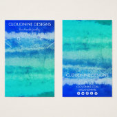 アクアブルーイヤリングネックレスジュエリーディスプレイカード (正面&裏面)