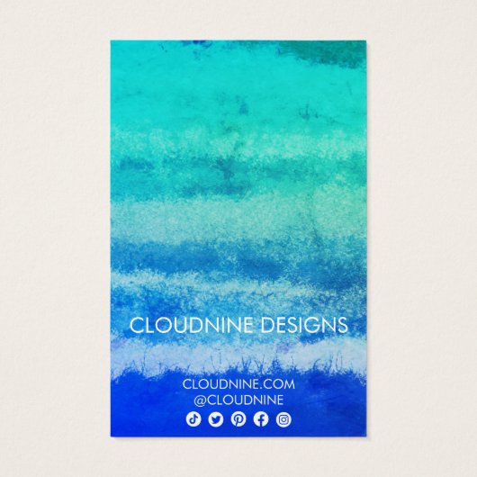 アクアブルーイヤリングネックレスジュエリーディスプレイカード (裏面)