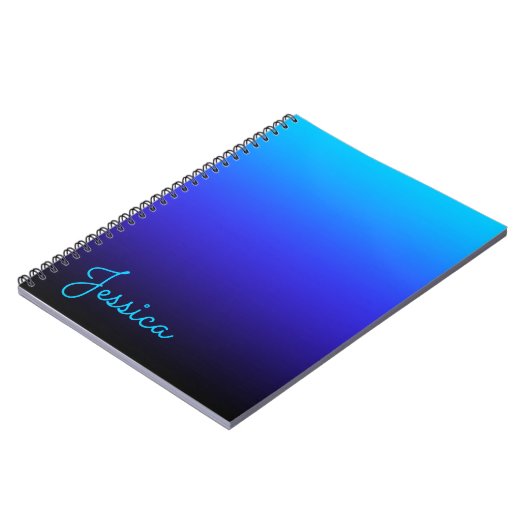 アクアブルーインディゴとブラックグラデーション ノートブック (左側)