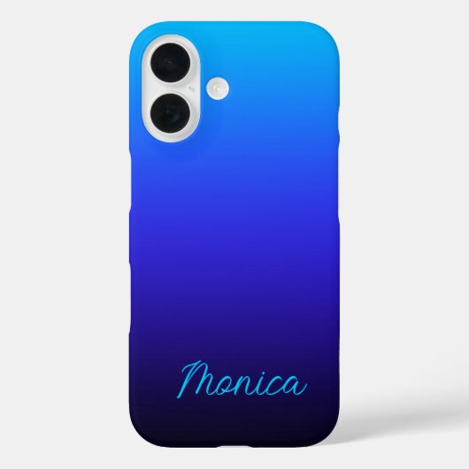 アクアブルーインディゴとブラックグラデーション Case-Mate iPhoneケース (裏面)