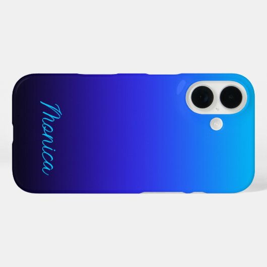 アクアブルーインディゴとブラックグラデーション Case-Mate iPhoneケース (裏面 (横))