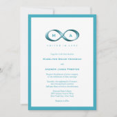 アクアブルーインフィニティハンドクラスプウェディング招待 招待状 (正面)