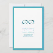 アクアブルーインフィニティハンドクラスプウェディング招待 招待状 (裏面)