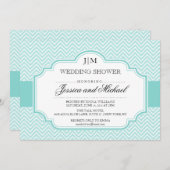 アクアブルーウェディングシャワー招待状 招待状 (正面/裏面)