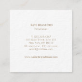 アクアブルーウォーターカラーフラワーペタルスキン気にスパ スクエア名刺 (裏面)