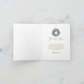 アクアブルーウォーターカラーフロントドア&リースありがとう サンキューカード (内部)