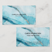 アクアブルーウォーターカラーミニマエレガントリスト 名刺 (正面/裏面)