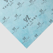 アクアブルーウォーターカラーロゴビジネス包装Tissu 薄葉紙 (詳細)