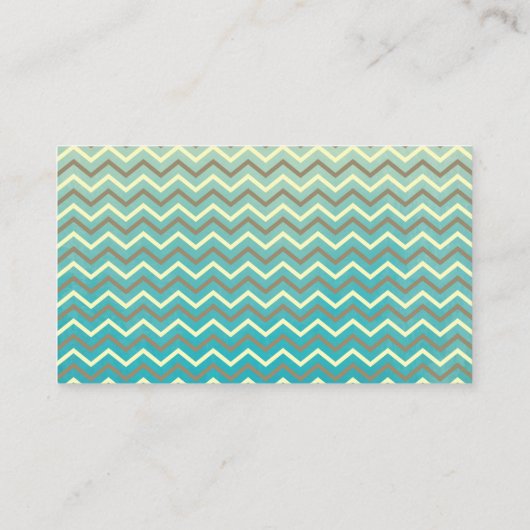 アクアブルーウォーターカラーロースターシルエットシェブロンブ 名刺 (裏面)