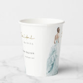 アクアブルーウォーター結婚カラーズガウンブライダルシャワー 紙コップ (右)