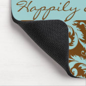 アクアブルーオンブラウン結婚マウスパッドギフト マウスパッド (コーナー)