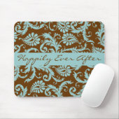 アクアブルーオンブラウン結婚マウスパッドギフト マウスパッド (マウス)