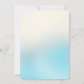 アクアブルーオンブル タイダイ グリッツィ スパークル グリッター 招待状 (裏面)