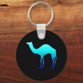 アクアブルーカグラデーションメルシルエットオンブラック キーホルダー (正面)