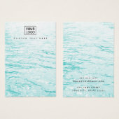 アクアブルーカスタムウォーターのロゴイヤリングディスプレイカード (正面&裏面)