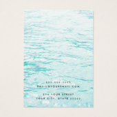 アクアブルーカスタムウォーターのロゴイヤリングディスプレイカード (裏面)