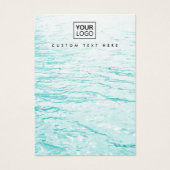 アクアブルーカスタムウォーターのロゴイヤリングディスプレイカード (正面)