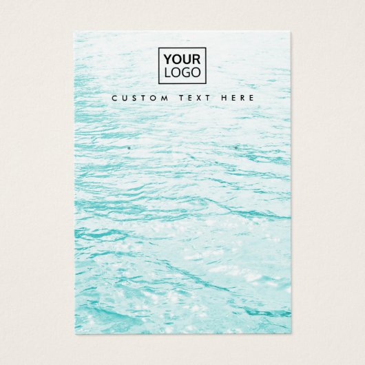 アクアブルーカスタムウォーターのロゴイヤリングディスプレイカード (正面)