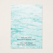 アクアブルーカスタムウォーターのロゴイヤリングディスプレイカード (裏面)