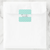 アクアブルーカスタムスクエア点々のあるポルカサンキュー スクエアシール (バッグ)