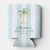 アクアブルーカバナストライプビーチズパーム 缶クーラー (裏面)