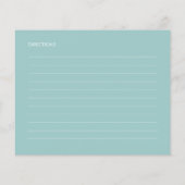 アクアブルーキュートカスタムブライダルシャワーレシピカード (裏面)