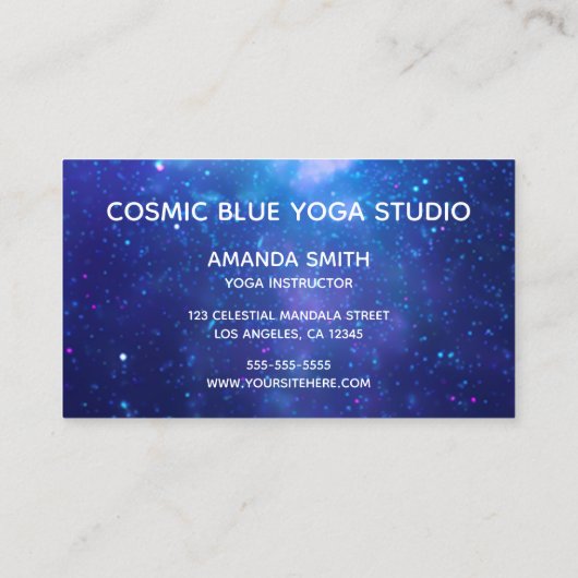 アクアブルーギャラクティックマンダラヨガインストラクター 名刺 (裏面)
