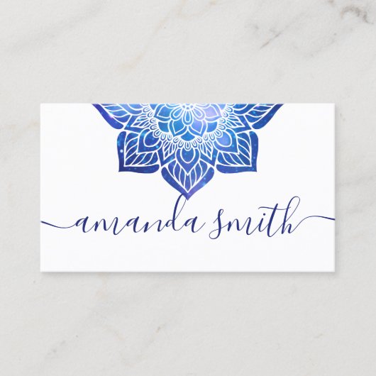 アクアブルーギャラクティックマンダラヨガインストラクター 名刺 (正面)