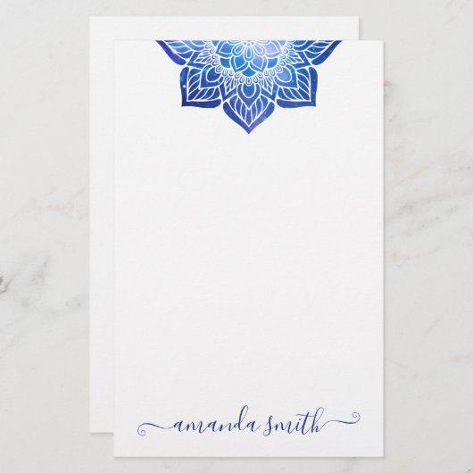 アクアブルーギャラクティックマンダラ 便箋 (正面/裏面)