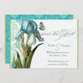 アクアブルークローバーセーブ・ザ・デート案内 セーブザデート (正面/裏面)