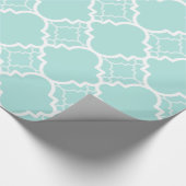 アクアブルークローバー幾何学模様 ラッピングペーパー (角)